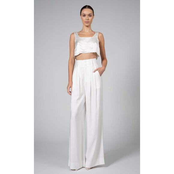 NWT! Nonchalant Label Paige Pant White SIZE-LARGE - Picture 1 of 7